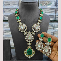 JCM Gold Plated Polki Kundan Stone Necklace Set