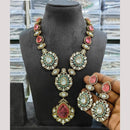 JCM Gold Plated Polki Kundan Stone Necklace Set