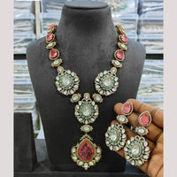 JCM Gold Plated Polki Kundan Stone Necklace Set