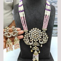 JCM Gold Plated Austrian Stone And Beads Long Necklace Set