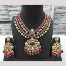 JCM Gold Plated Polki Kundan Stone And Beads Necklace Set