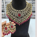 JCM Gold Plated Polki Kundan Stone And Beads Necklace Set