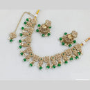 JCM Gold Plated Crystal Stone And Pearls Necklace Set