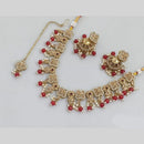 JCM Gold Plated Crystal Stone And Pearls Necklace Set