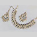 JCM Gold Plated Crystal Stone And Pearls Necklace Set