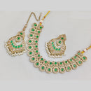 JCM Gold Plated Crystal Stone And Pearls Necklace Set