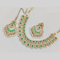 JCM Gold Plated Crystal Stone And Pearls Necklace Set