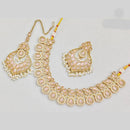 JCM Gold Plated Crystal Stone And Pearls Necklace Set