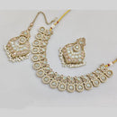 JCM Gold Plated Crystal Stone And Pearls Necklace Set