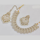JCM Gold Plated Crystal Stone And Pearls Necklace Set