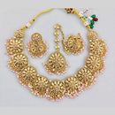 JCM Gold Plated Pota Stone And Pearls Necklace Set