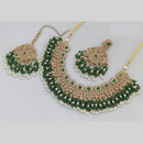 JCMGold Plated Crystal Stone And Pearls Necklace Set
