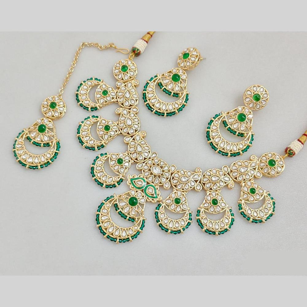 JCM Gold Plated Kundan Stone Neckalce Set