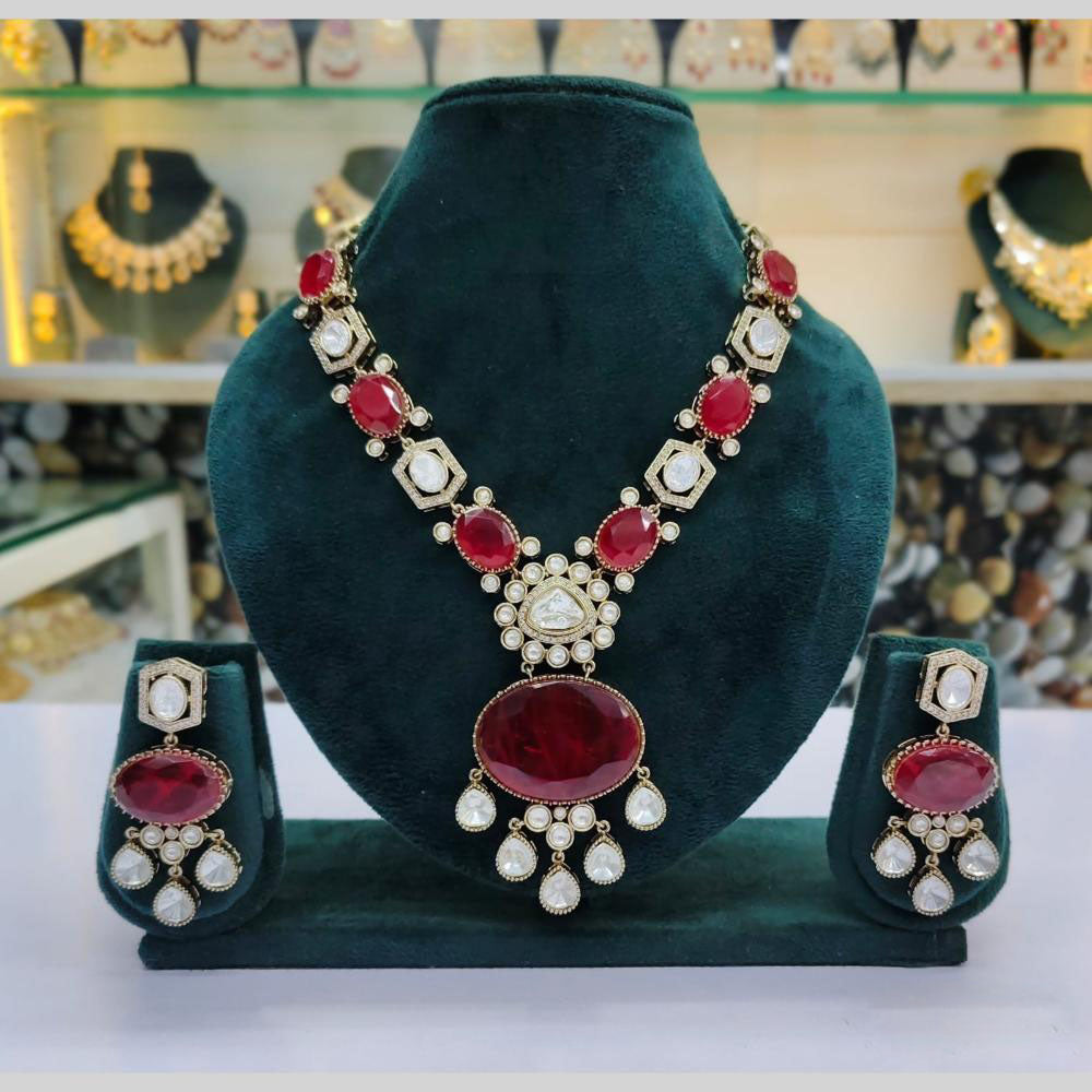 JCM Gold Plated Crystal Stone Necklace Set