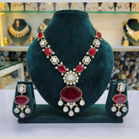JCM Gold Plated Crystal Stone Necklace Set