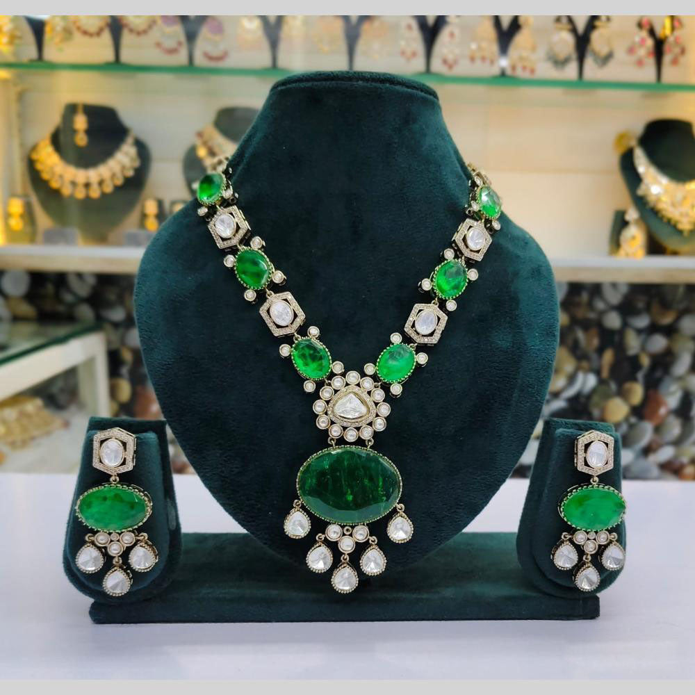 JCM Gold Plated Crystal Stone Necklace Set