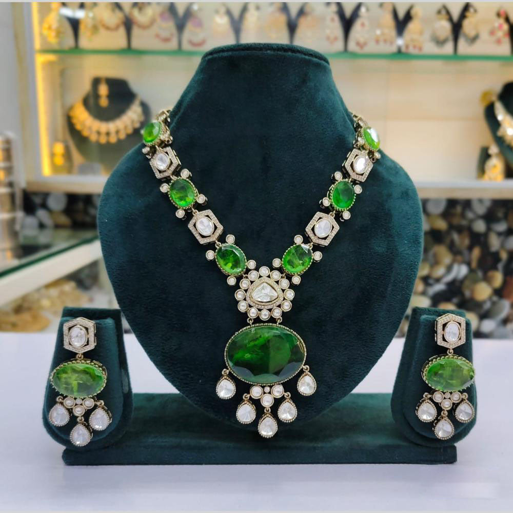 JCM Gold Plated Crystal Stone Necklace Set