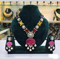 JCM Gold Plated Crystal Stone Necklace Set
