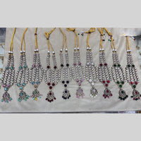 JCM Jewellery Gold Plated Kundan Stone And Beads Necklace Set