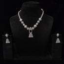 JCM Silver Plated American Daimonds And Pearls Neckalce Set