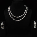 JCM Jewellery Silver Plated American Daimonds And Pearls Neckalce Set