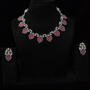 JCM Silver Plated American Daimonds And Pearls Neckalce Set