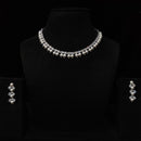 JCM Silver Plated American Daimonds And Pearls Neckalce Set