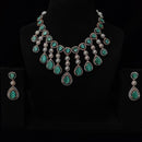 JCM Rose Gold Plated American Daimonds And Pearls Neckalce Set