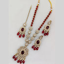 JCM Gold Plated Crystal And Pota Stone Beads Long Necklace Set