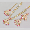 JCM Gold Plated Kundan Stone And Beads Meenkari Long Neckalce Set