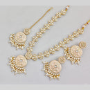 JCM Gold Plated Kundan Stone And Beads Meenkari Long Neckalce Set