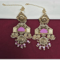 JCM Gold Plated Beads And Pearls Dangler Earrings