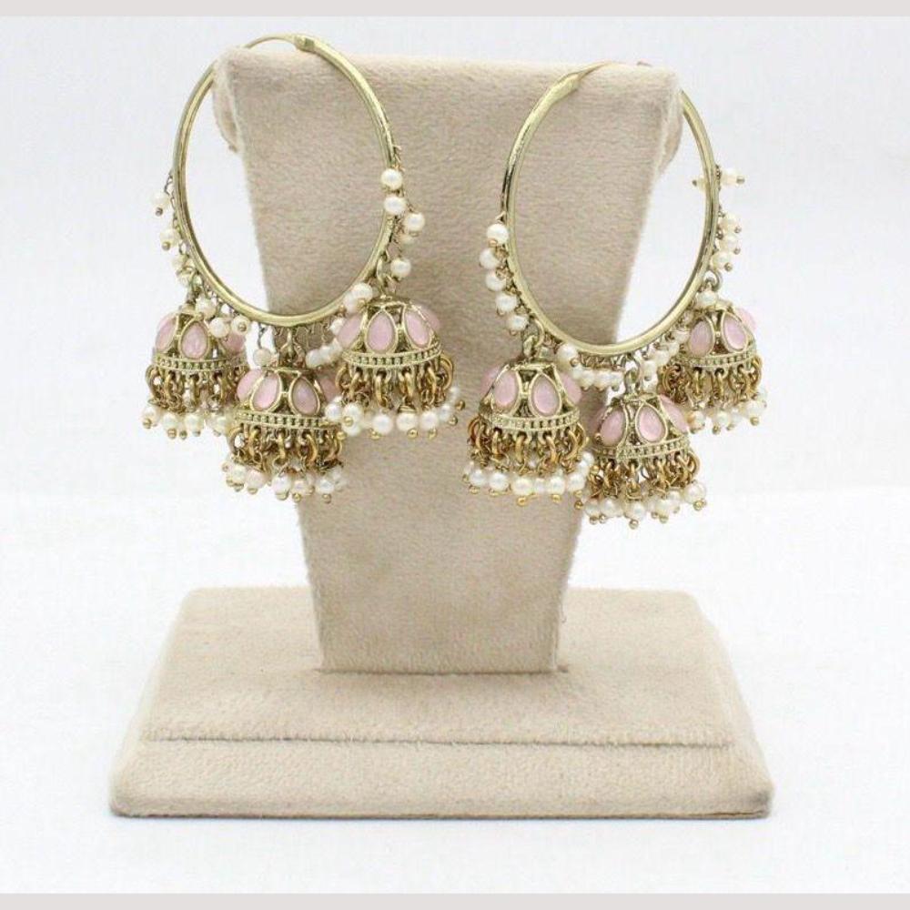Jcm Jewellery  Crystal Stone & Pearl Jhumki Earrings