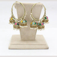 Jcm Jewellery  Crystal Stone & Pearl Jhumki Earrings