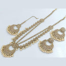 Lucentarts Jewellery Elegant Crystal And Beads Layered Long Necklace Set