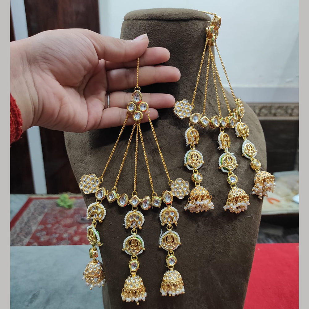 JCM Jewellery Traditional Kundan and Pearl Jhumki Earrings