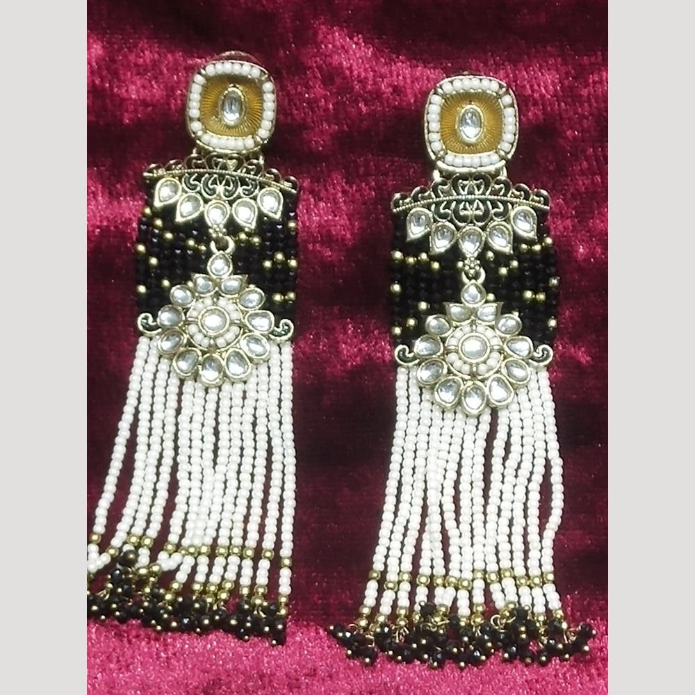 JCM Jewellery Ethnic Gold Plated Kundan and Pearl Dangler Earrings