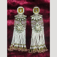 JCM Jewellery Ethnic Gold Plated Kundan and Pearl Dangler Earrings