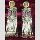 JCM Jewellery Ethnic Gold Plated Kundan and Pearl Dangler Earrings