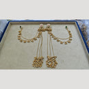 JCM Jewellery Gold Plated Pota Stone And Pearls Long Dangler Earrings