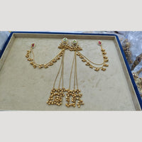 JCM Jewellery Gold Plated Pota Stone And Pearls Long Dangler Earrings