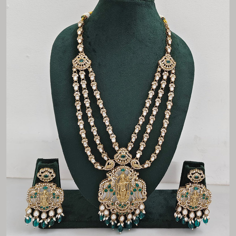 JCM  Luxurious Gold Plated Crystal And Austrian Stone Temple Necklace Set
