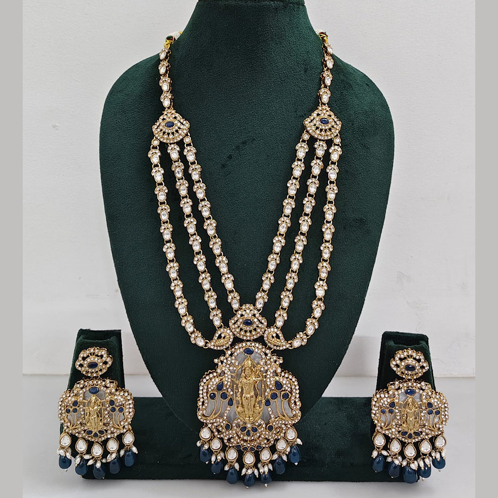 JCM  Luxurious Gold Plated Crystal And Austrian Stone Temple Necklace Set
