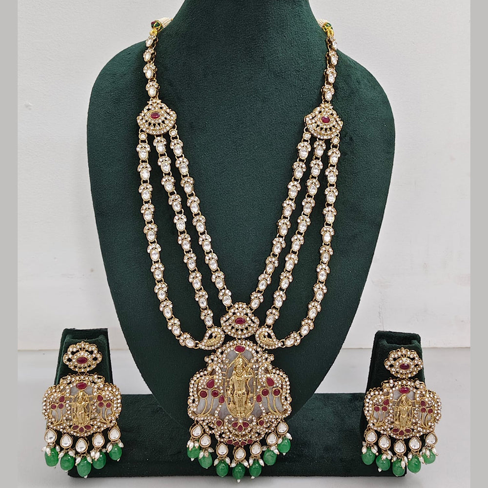 JCM  Luxurious Gold Plated Crystal And Austrian Stone Temple Necklace Set