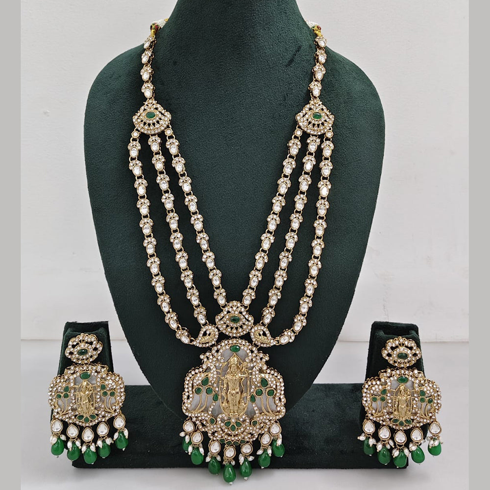 JCM  Luxurious Gold Plated Crystal And Austrian Stone Temple Necklace Set