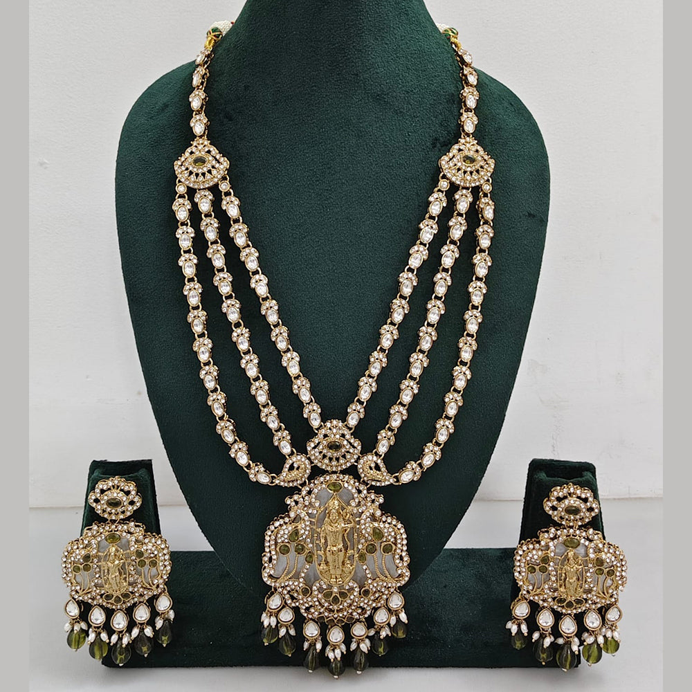 JCM  Luxurious Gold Plated Crystal And Austrian Stone Temple Necklace Set