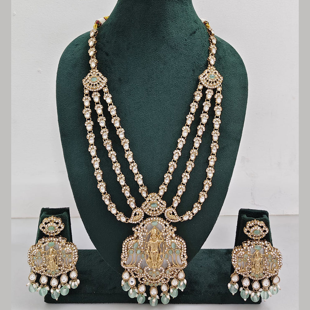 JCM  Luxurious Gold Plated Crystal And Austrian Stone Temple Necklace Set