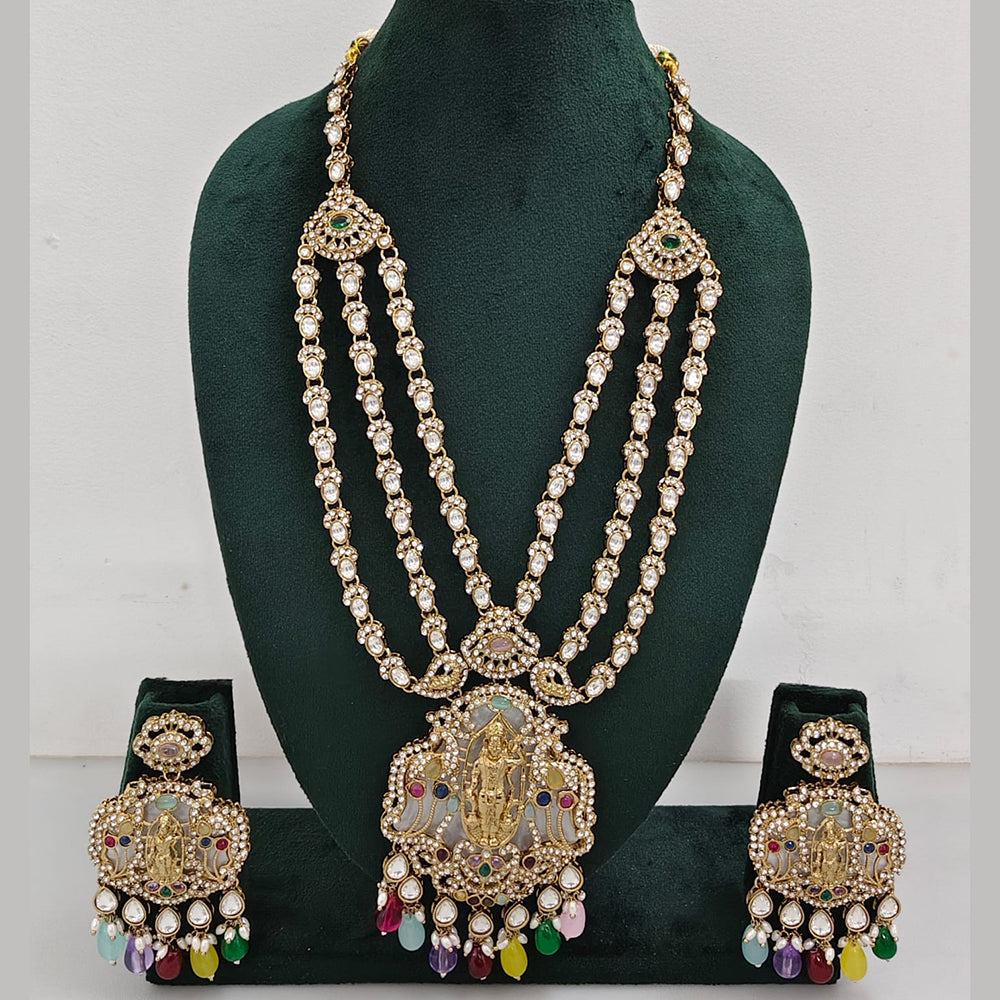 JCM  Luxurious Gold Plated Crystal And Austrian Stone Temple Necklace Set