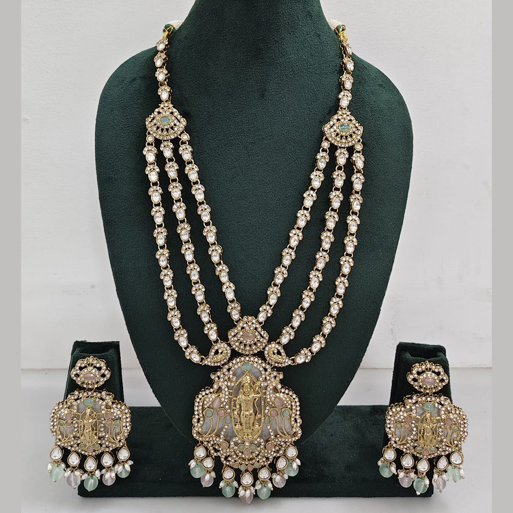 JCM  Luxurious Gold Plated Crystal And Austrian Stone Temple Necklace Set