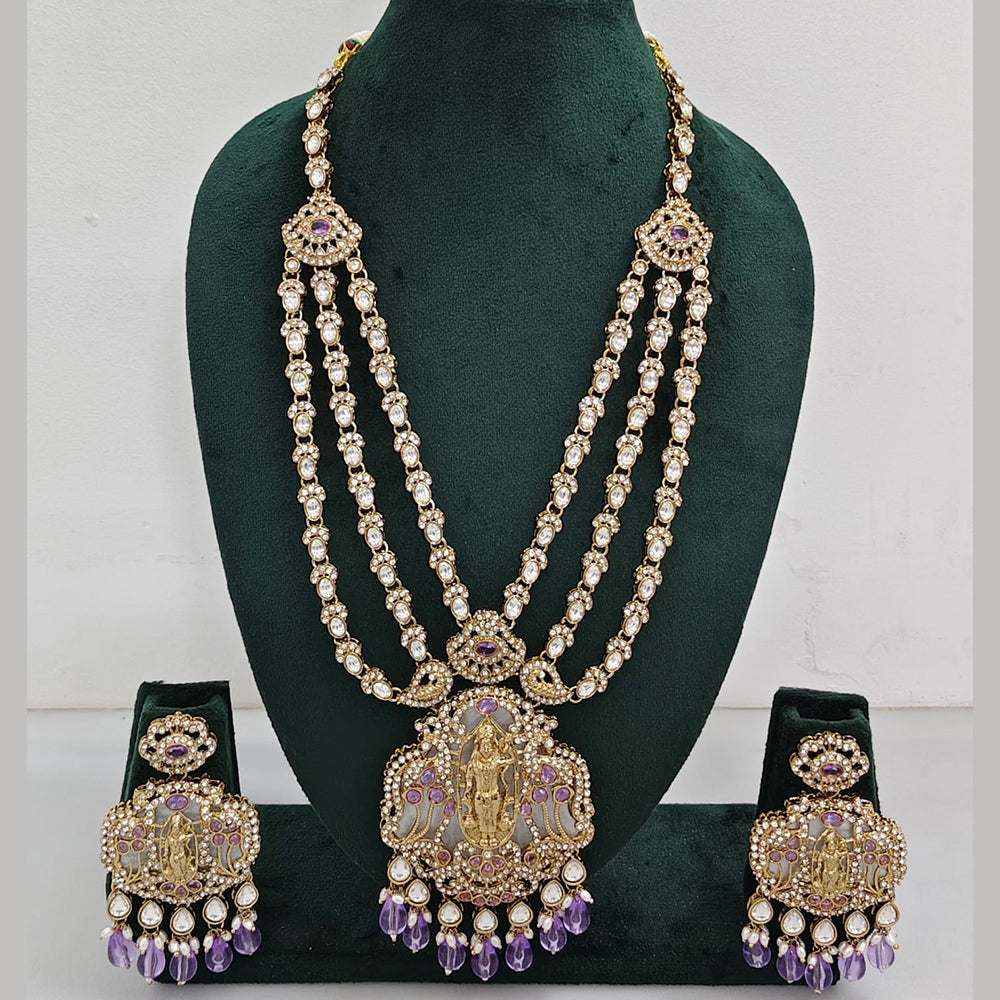 JCM  Luxurious Gold Plated Crystal And Austrian Stone Temple Necklace Set